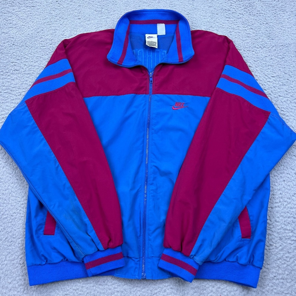 VTG Nike Air Force Nylon Jacket Zip Windbreaker Basketball 90s OG Large Flights